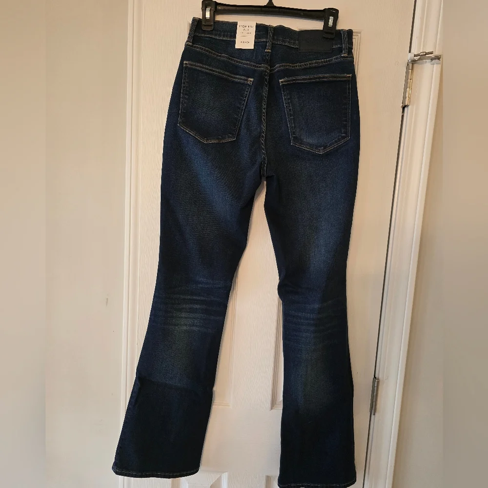 High-Rise Dark Blue Flare Jeans with Button-Fly OFFERS WELCOME!!! - Picture 4 of 8